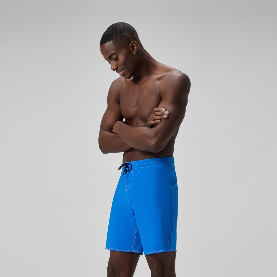 Short de bain long Homme Lookout 45 cm uni bleu