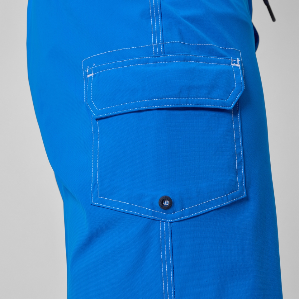 Short de bain long Homme Lookout 45 cm uni bleu