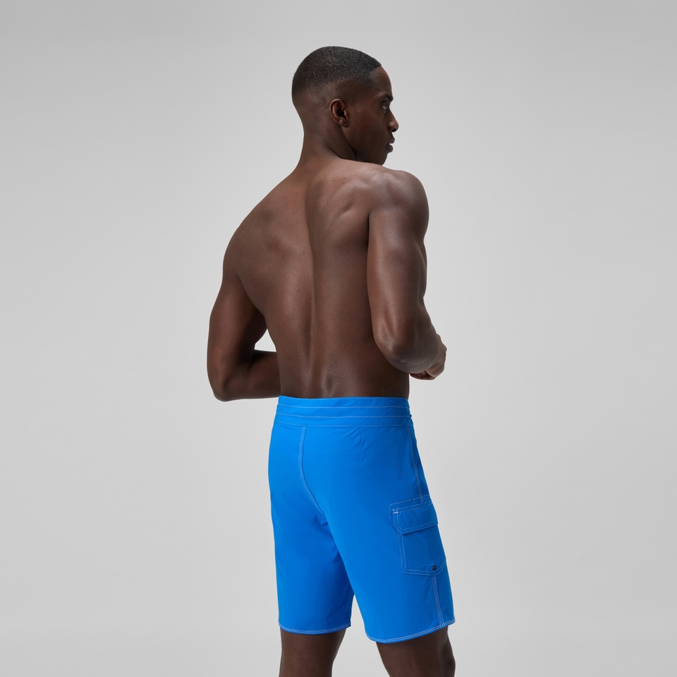 Short de bain long Homme Lookout 45 cm uni bleu