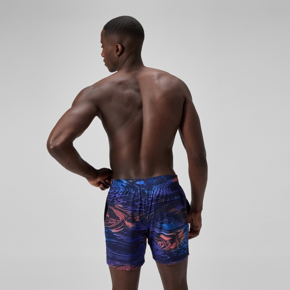 Men's Redondo Edge Printed 16" Swim Trunks Blue