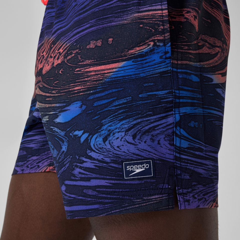Men's Redondo Edge Printed 16" Swim Trunks Blue