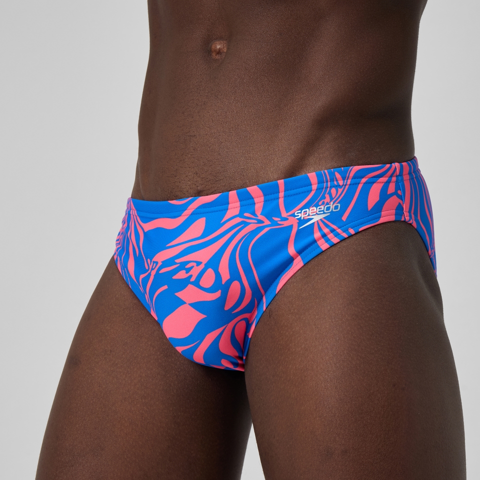 Men's Printed 5cm Brief Blue/Orange