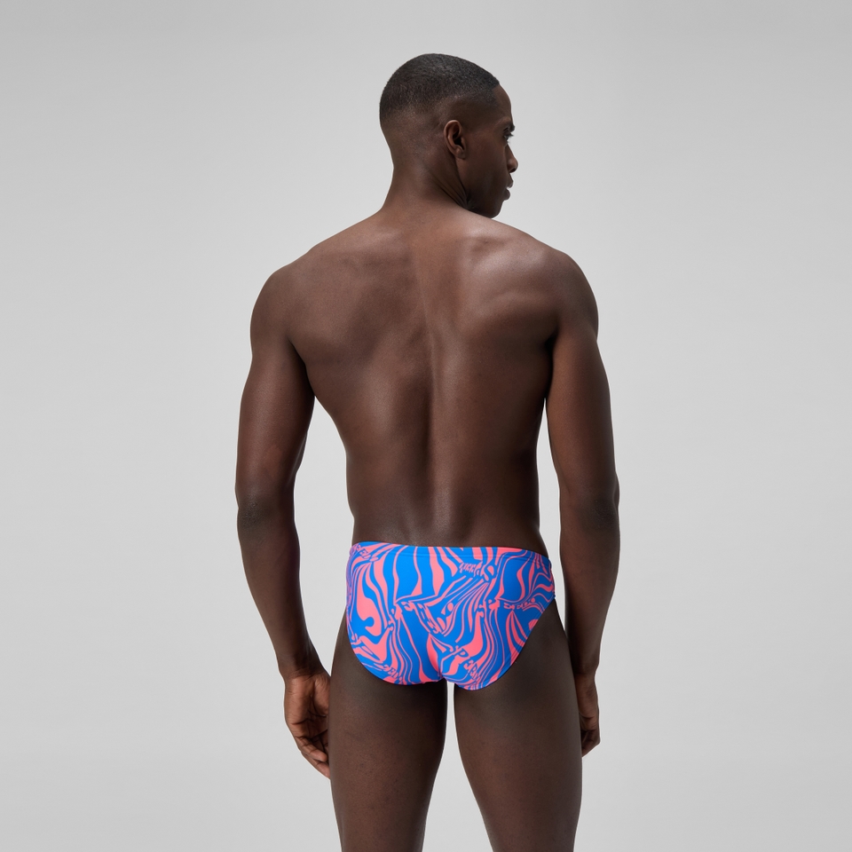 Men's Printed 5cm Brief Blue/Orange