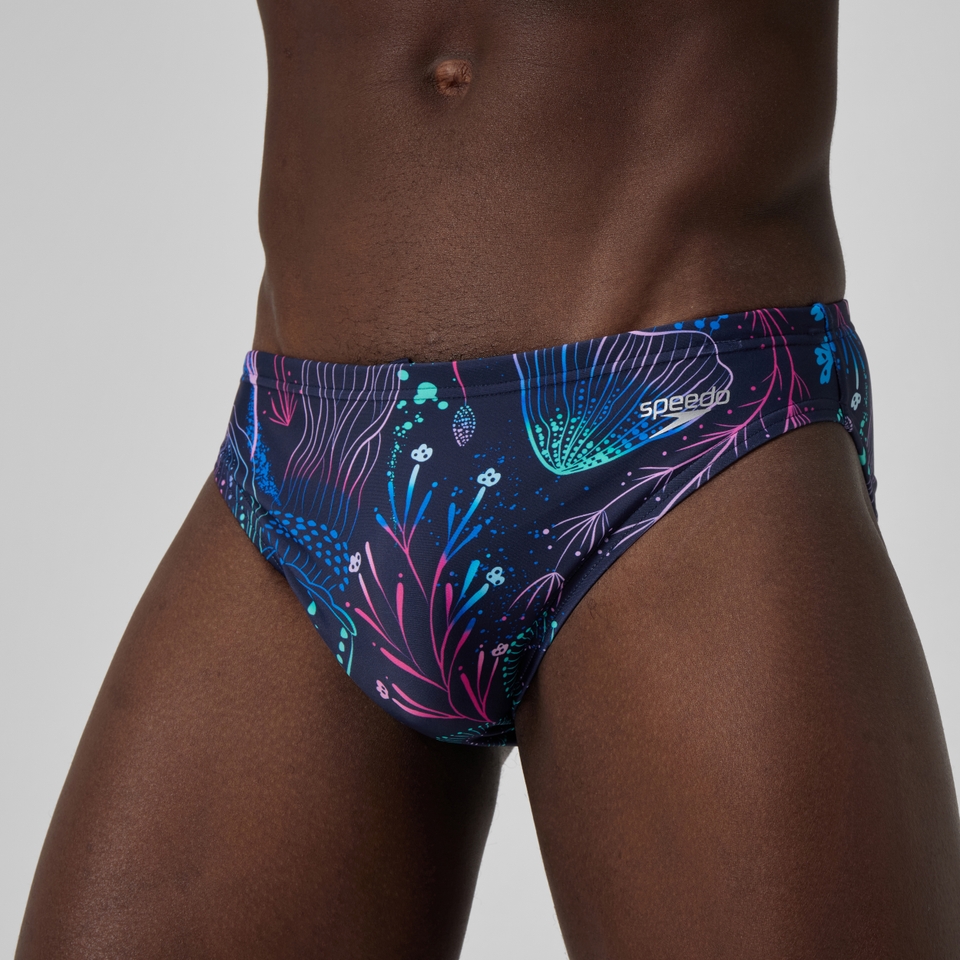 Men's Printed 2" Brief Navy/Pink