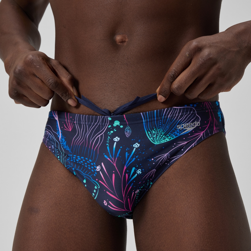 Men's Printed 2" Brief Navy/Pink