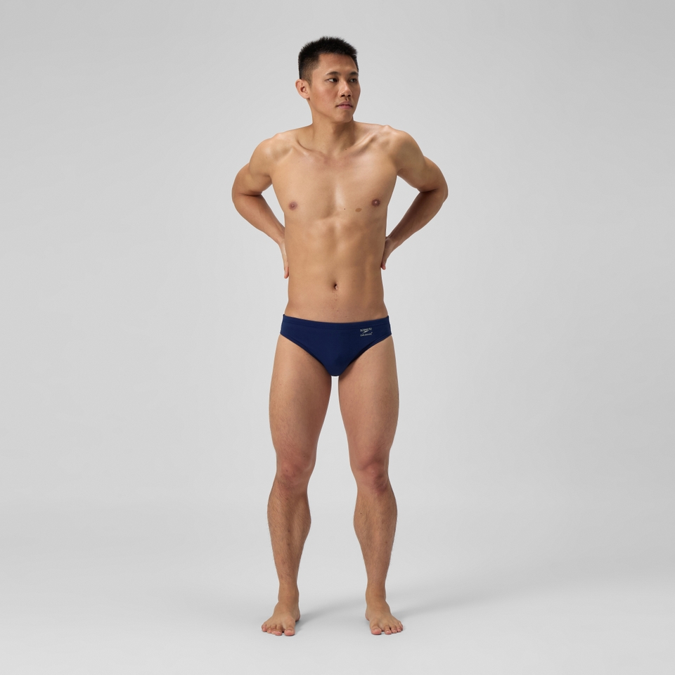 Slip de bain Homme uni bleu marine