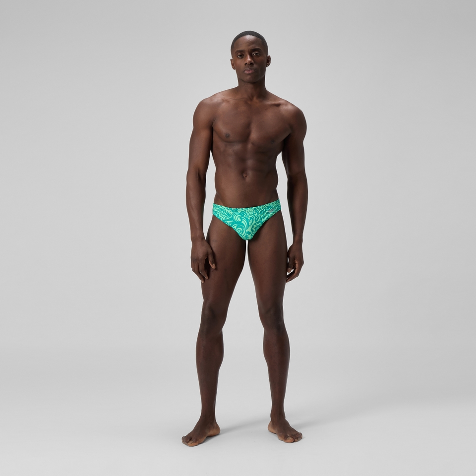 Men's Printed 5cm Brief Green