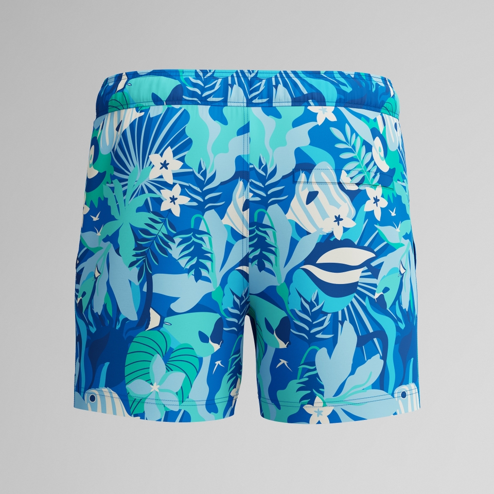 Men's Redondo Edge Printed 14" Swim Trunks Blue