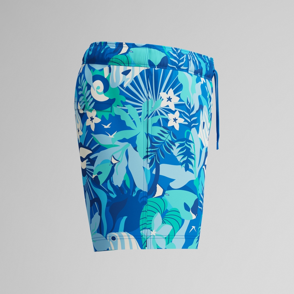 Men's Redondo Edge Printed 14" Swim Trunks Blue