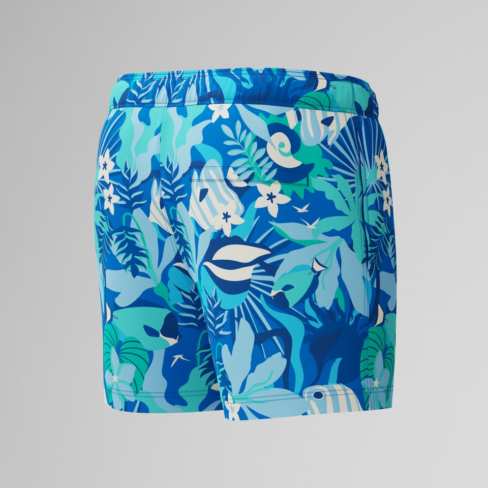 Men's Redondo Edge Printed 14" Swim Trunks Blue