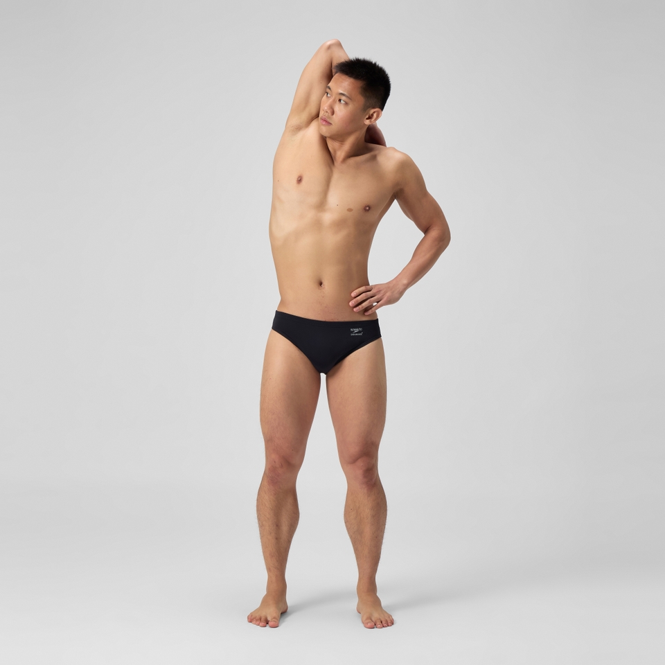 Herren Solid Badehose Schwarz