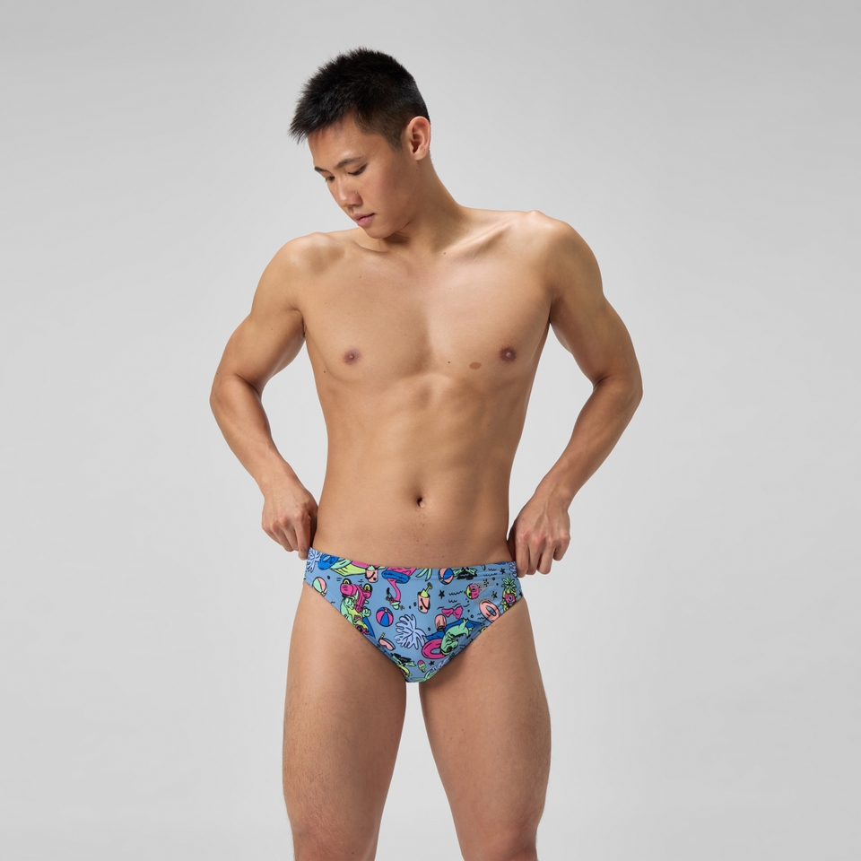 Men's Club Training Printed Brief Blue/Green