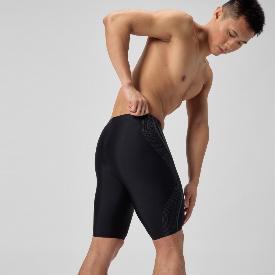 Men's Printed V Class Movement Jammer Black
