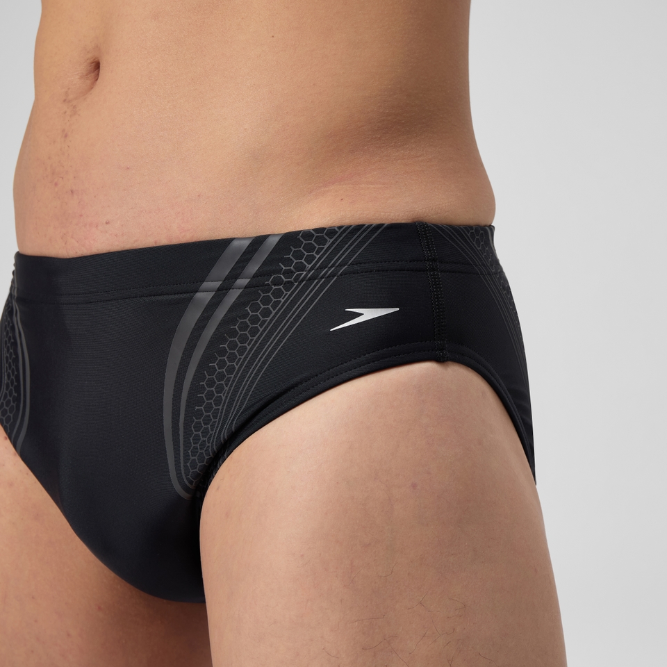 Men's Printed V Class Movement Brief Black
