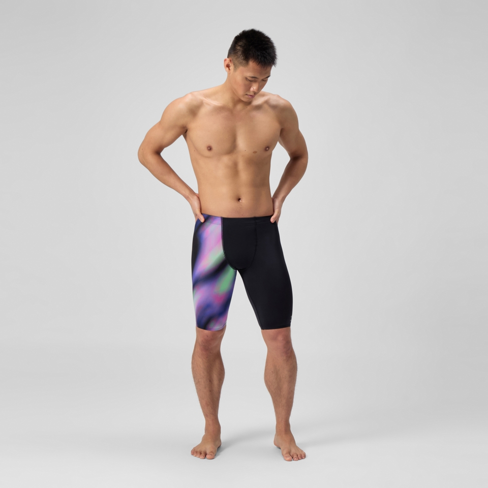 Herren Club Training Schwimmhose mit Print Schwarz/Violett