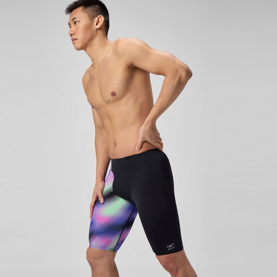 Herren Club Training Schwimmhose mit Print Schwarz/Violett