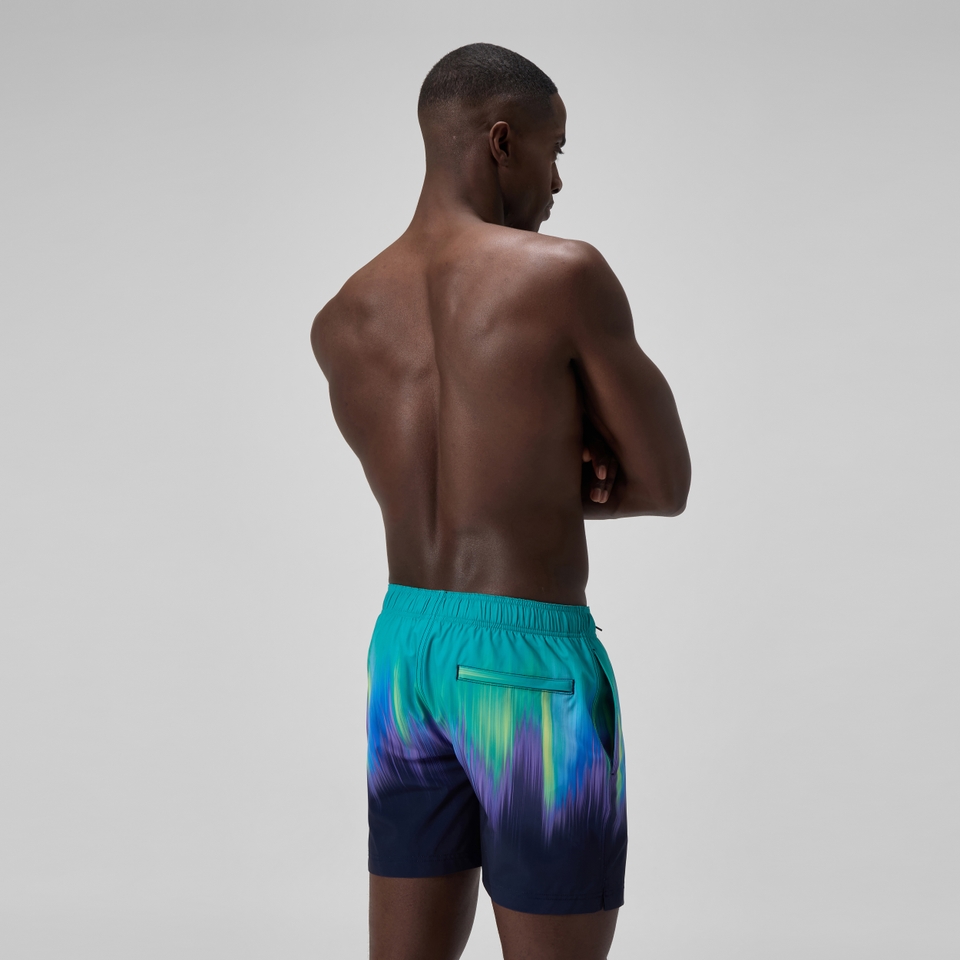 Herren Redondo Edge Badeshorts 40 cm mit Print Grün/Blau