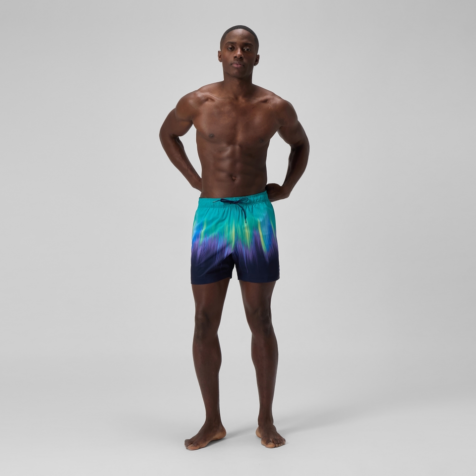 Herren Redondo Edge Badeshorts 40 cm mit Print Grün/Blau