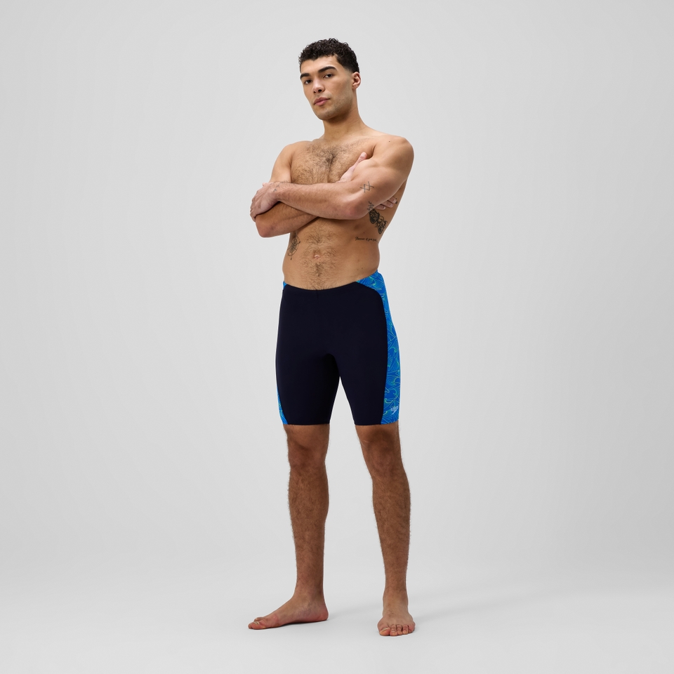 Herren Hyperboom Panel Schwimmhose Marineblau/Blau