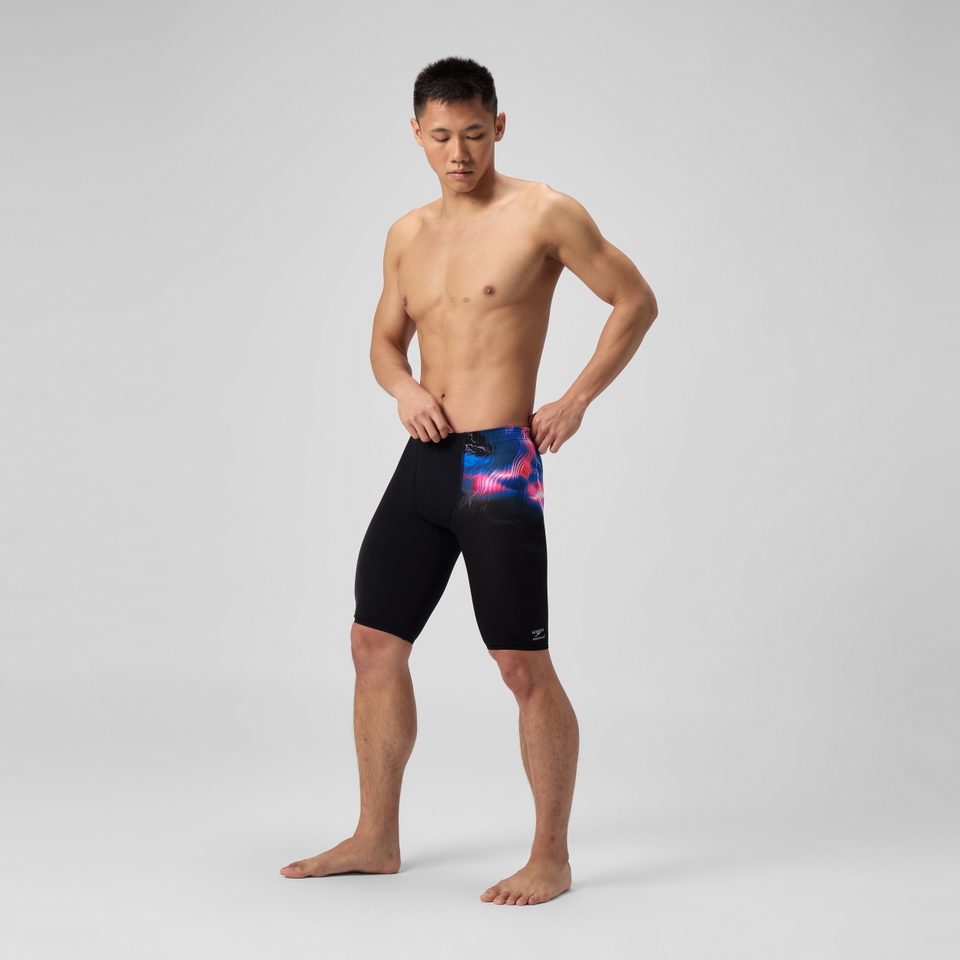 Herren Club Training Schwimmhose mit Print Schwarz