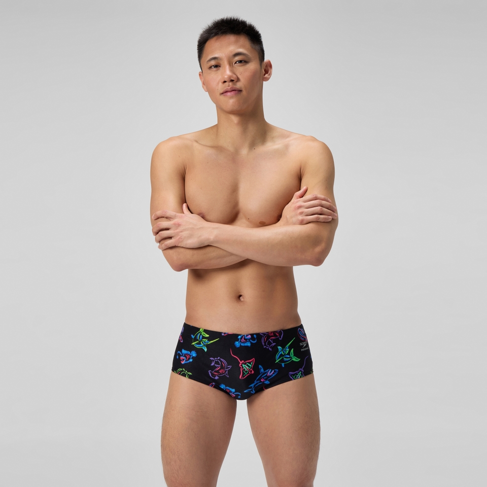 Men's Club Training Printed 13.5cm Brief Black/Blue