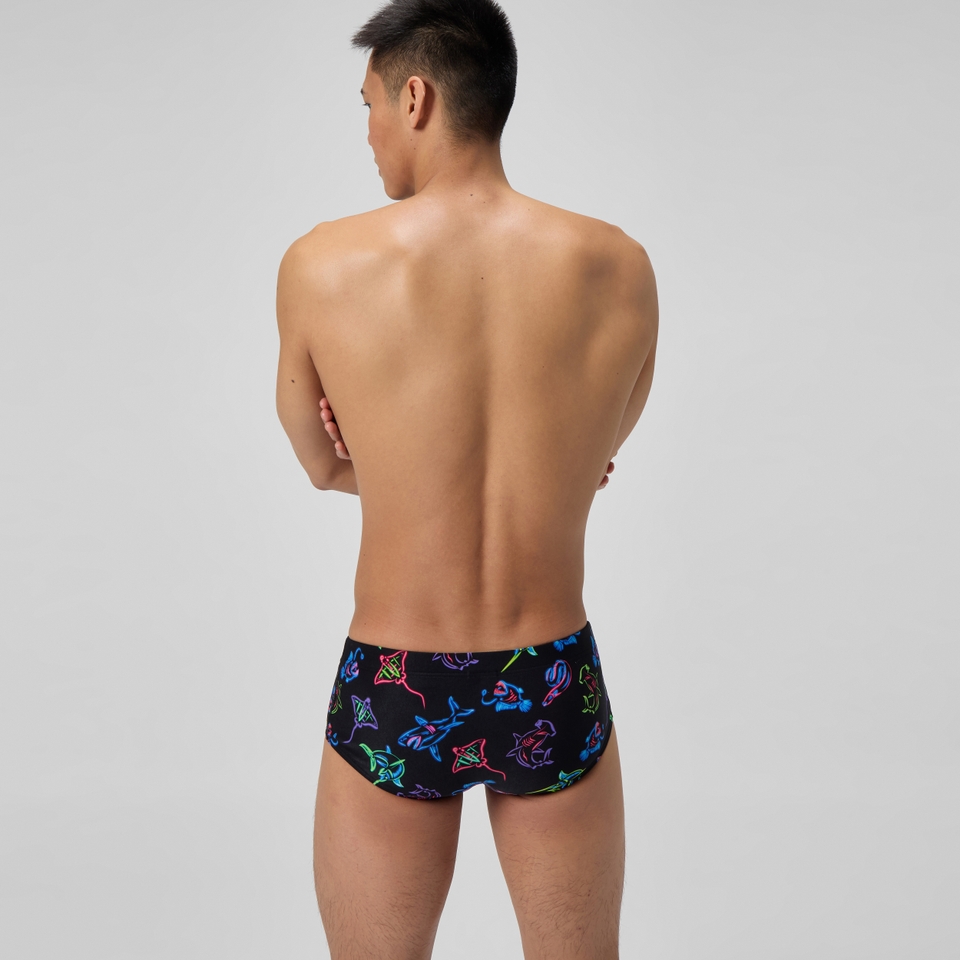 Men's Club Training Printed 13.5cm Brief Black/Blue