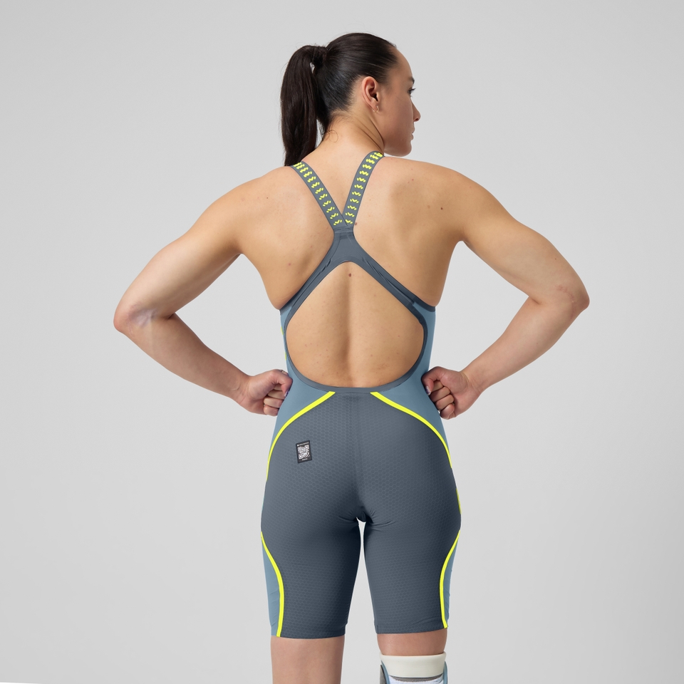 Women's Fastskin LZR Pure Intent 2.0 Openback Kneeskin Grey/Blue