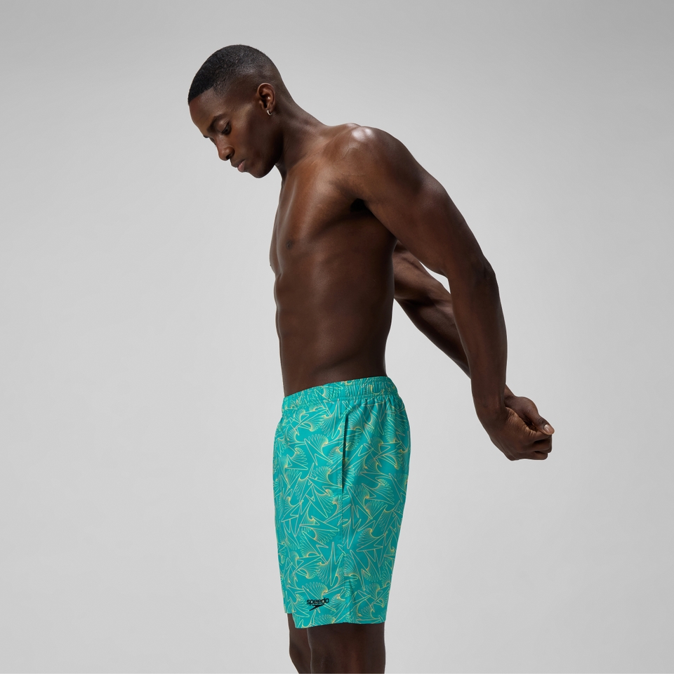 Short de bain Homme Xpress Lite Allover 45 cm turquoise