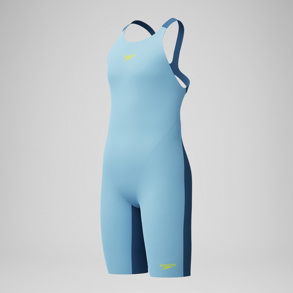 Mädchen Fastskin Endurance+ Max Kneeskin mit offenem Rücken Blau