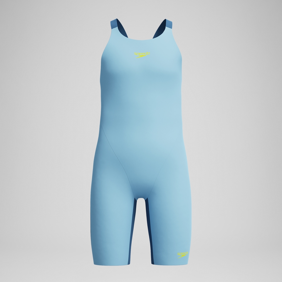 Mädchen Fastskin Endurance+ Max Kneeskin mit offenem Rücken Blau