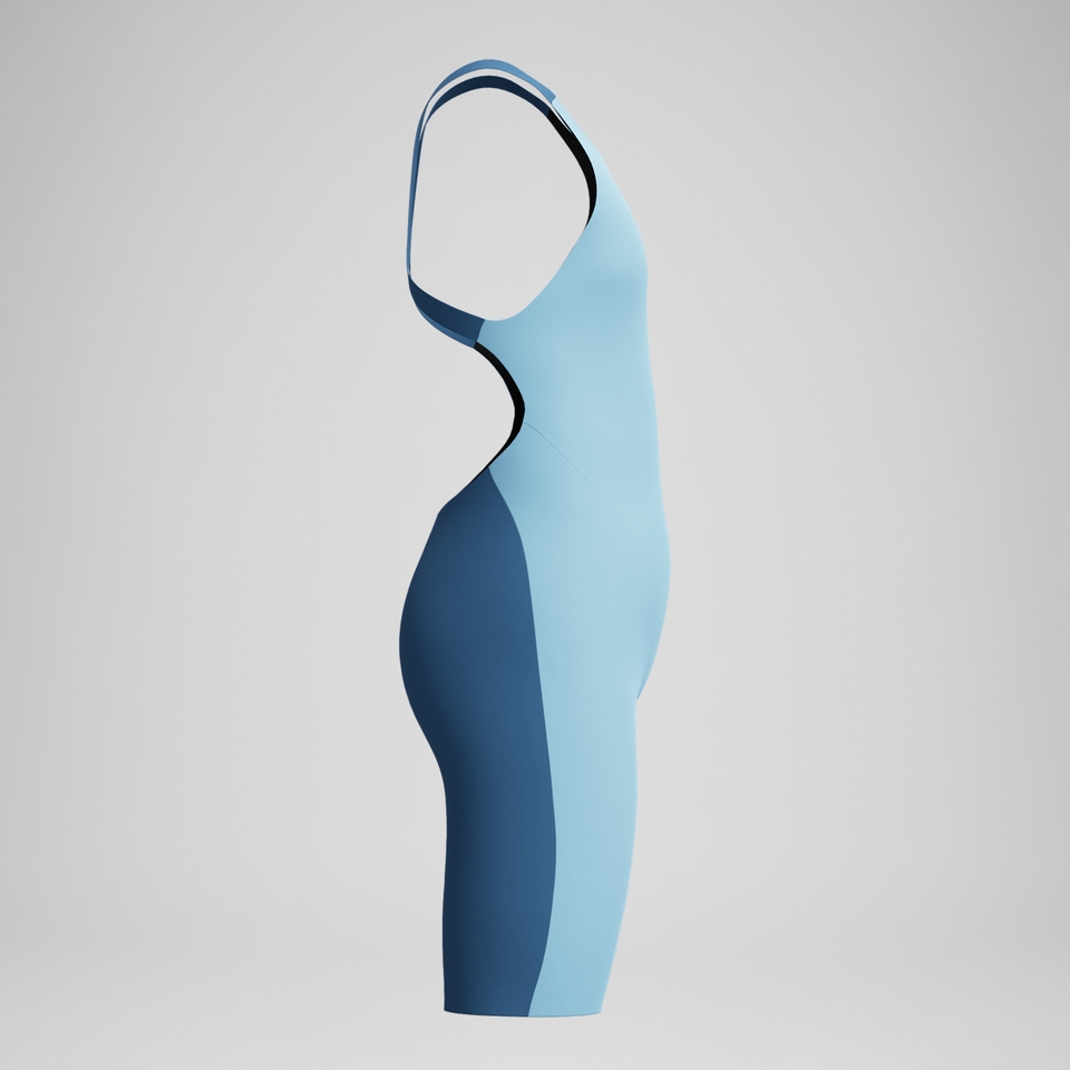 Mädchen Fastskin Endurance+ Max Kneeskin mit offenem Rücken Blau