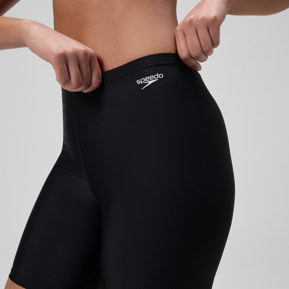 Damen Solid Badeshorts Schwarz