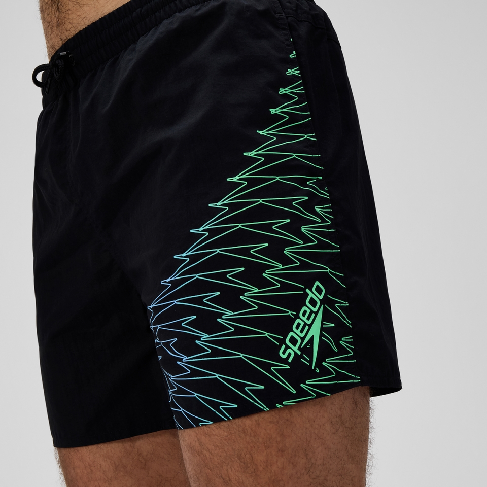 Herren Medley Badeshorts 40 cm mit Logo Schwarz