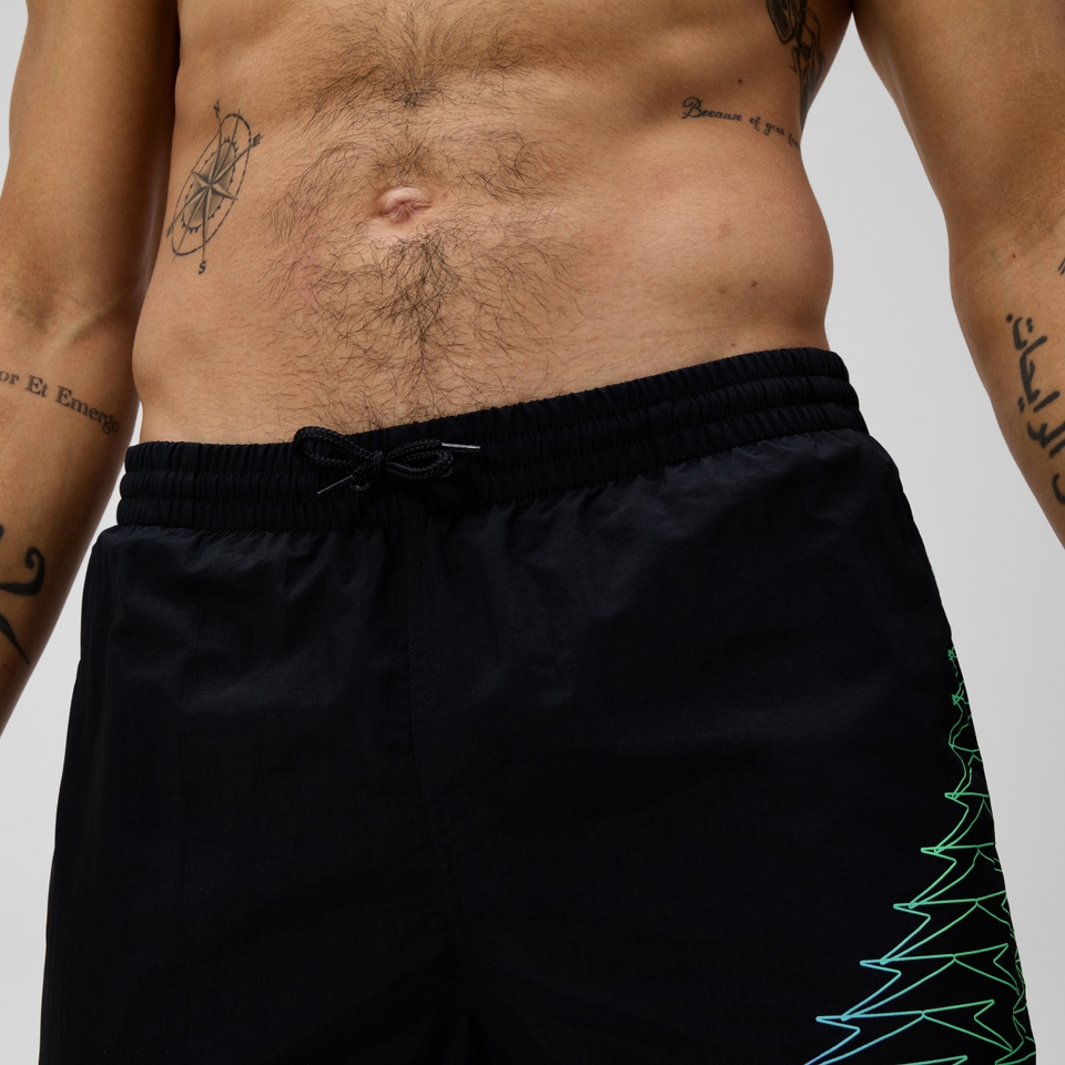 Herren Medley Badeshorts 40 cm mit Logo Schwarz