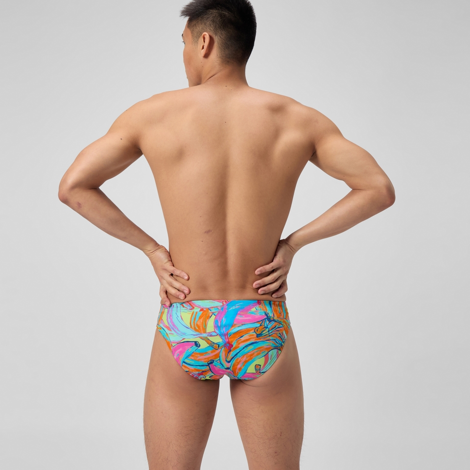 Slip de bain Homme Club Training imprimé vert/bleu