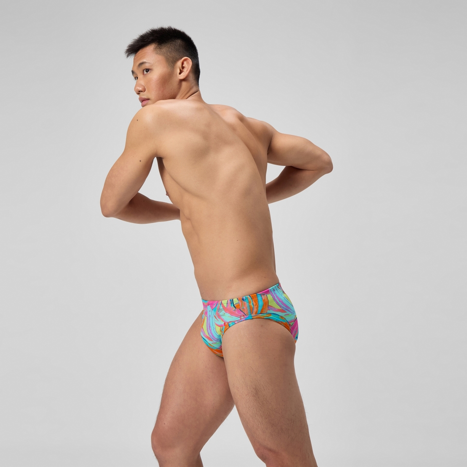 Slip de bain Homme Club Training imprimé vert/bleu