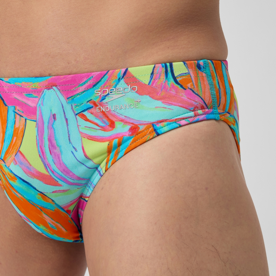 Slip de bain Homme Club Training imprimé vert/bleu
