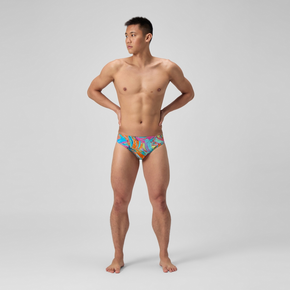 Slip de bain Homme Club Training imprimé vert/bleu