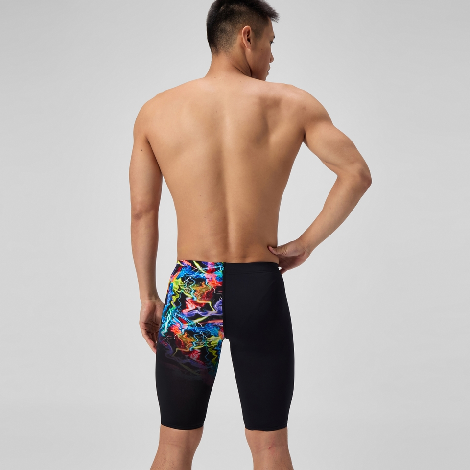Herren Club Training Schwimmhose mit Print Schwarz/Grün