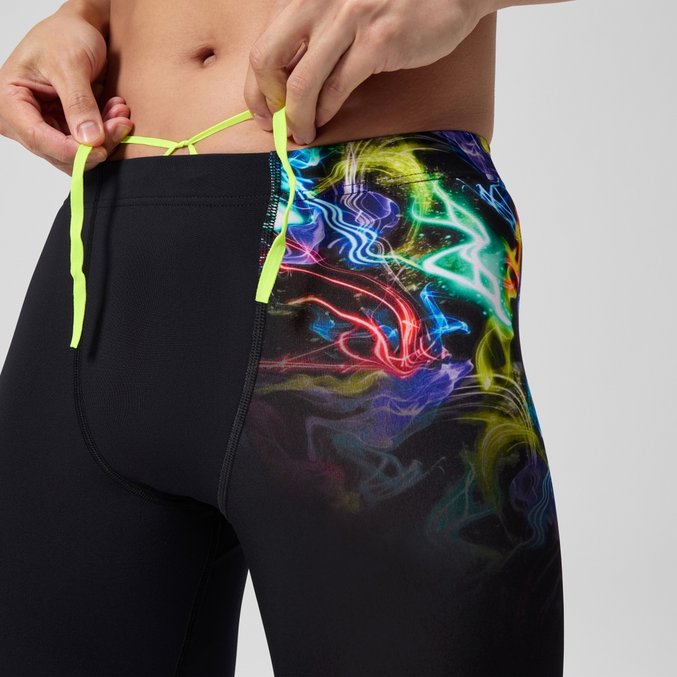 Herren Club Training Schwimmhose mit Print Schwarz/Grün