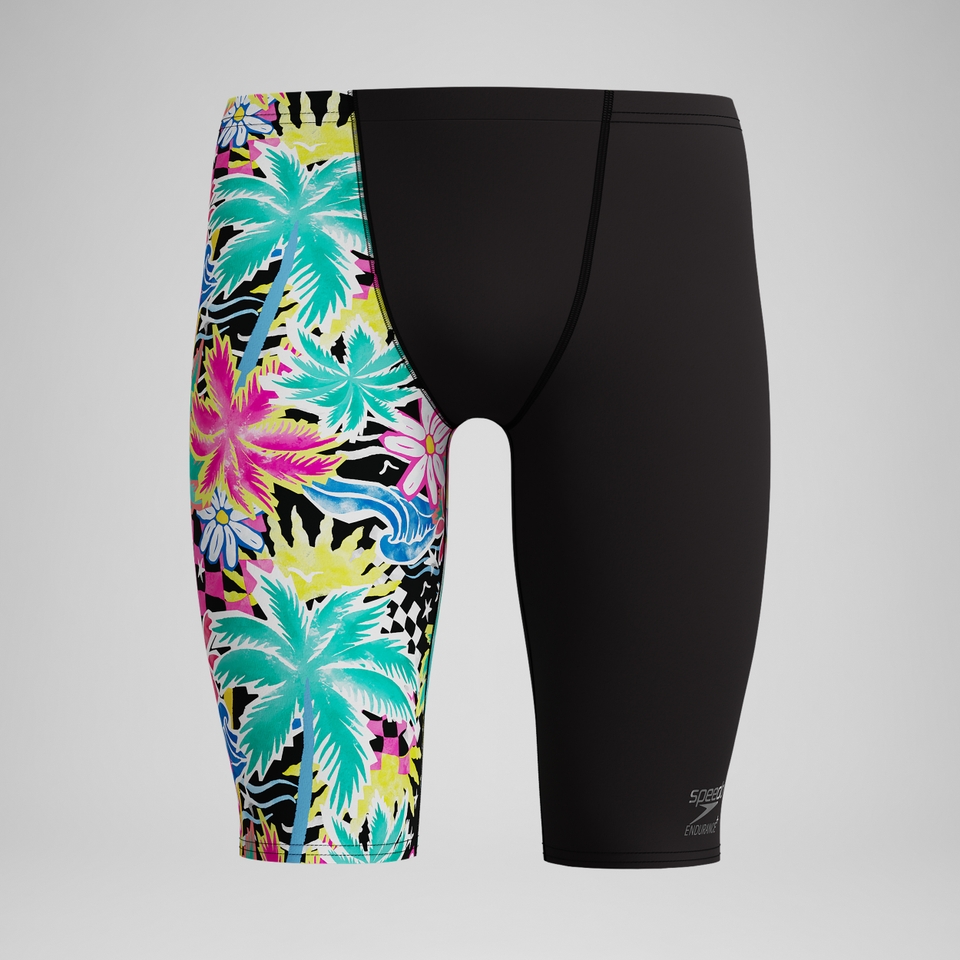 Herren Club Training Schwimmhose mit Print Schwarz/Grün