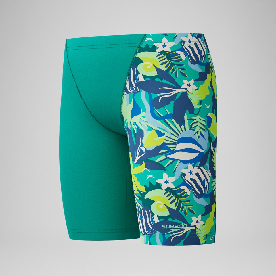 Jungen Schwimmhose mit Allover-Print Türkis