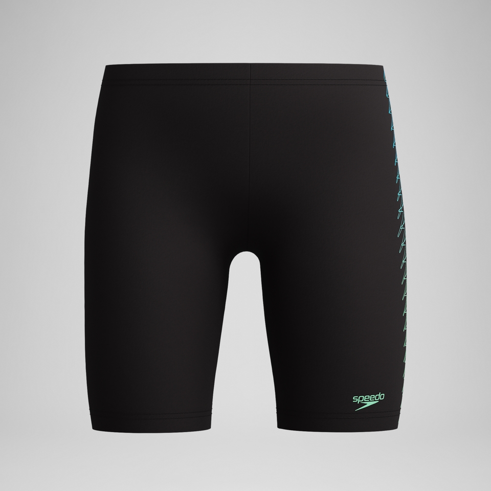 Boys Plastisol Placement Jammer Black/Green