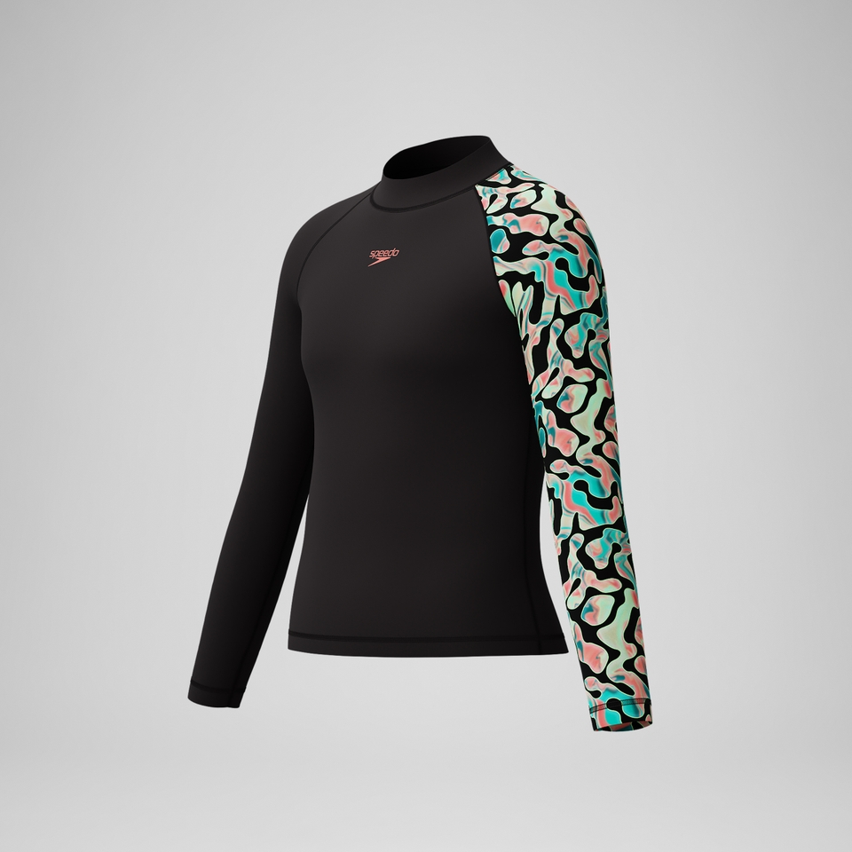 Boys Long Sleeve Rashguard Black/Orange