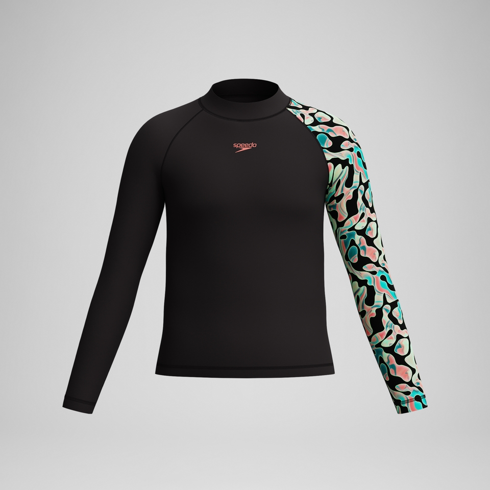 Boys Long Sleeve Rashguard Black/Orange