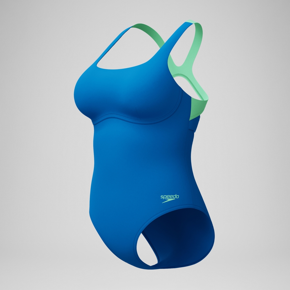 Women's Flex Band with Built in Swim Bra Swimsuit Blue/Turquoise