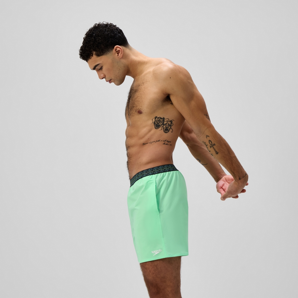 Herren Hyperboom Badeshorts 40 cm mit Taillenbund Grün