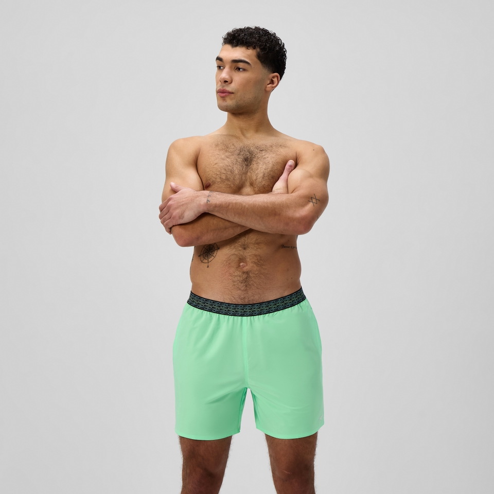 Herren Hyperboom Badeshorts 40 cm mit Taillenbund Grün