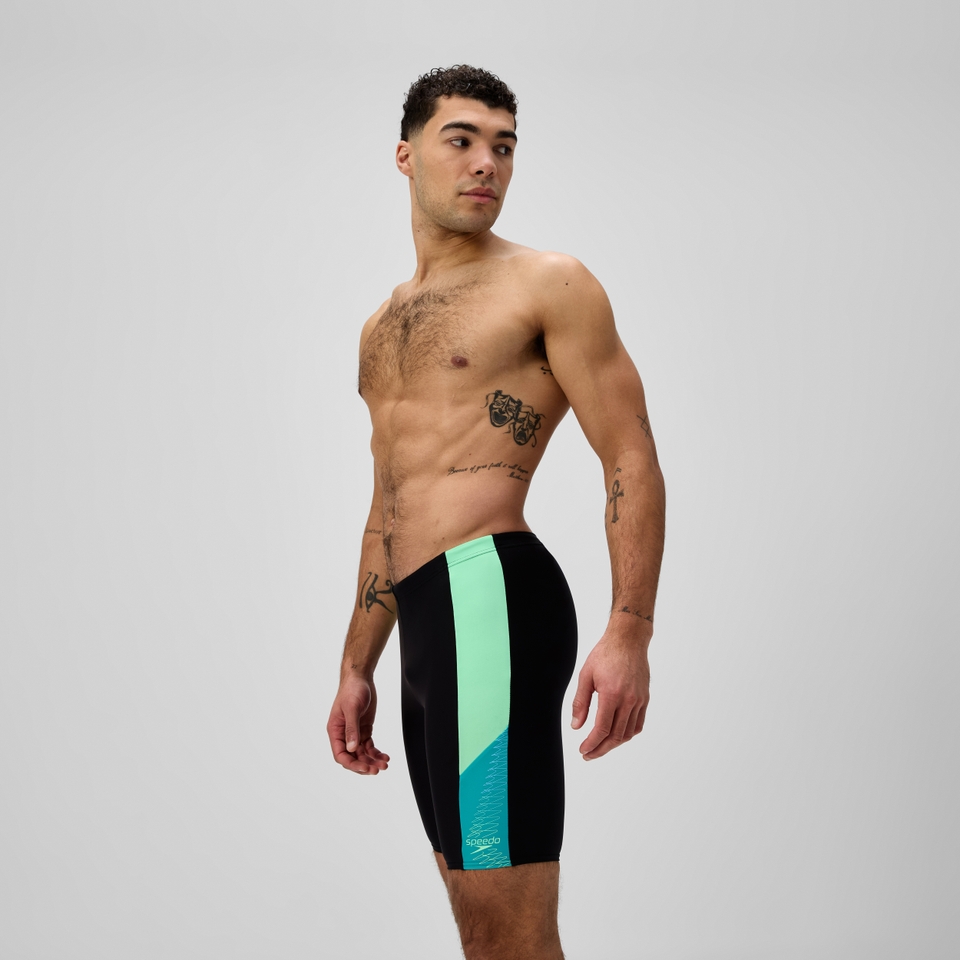Men's Dive Panel Jammer Black/Turquoise