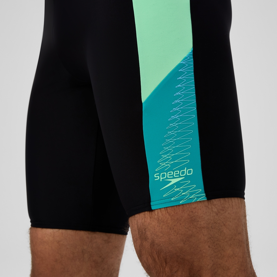 Men's Dive Panel Jammer Black/Turquoise